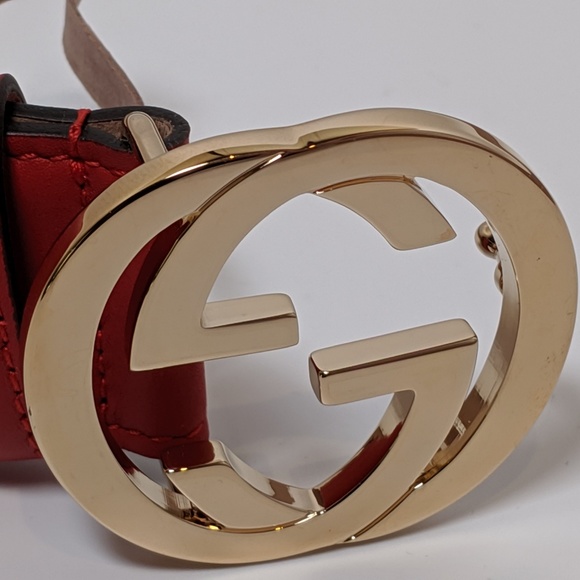 SOLD Gucci Red Leather with Interlocking G Belt - Picture 4 of 5